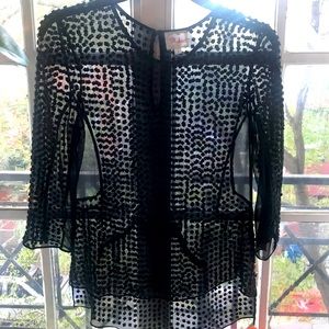 Parker - leather and mesh blouse